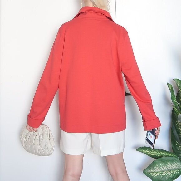 Jones New York Red Cardigan /Blazer W Gold Buttons - Picture 3 of 9